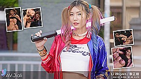 Li Zhiyan Gets Fucked At The Halloween Sex Party Dressed As Harley Quinn – AVJiali