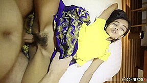 JohnTronX – Lovely Asian babe rubs her hairy pussy before getting banged hard